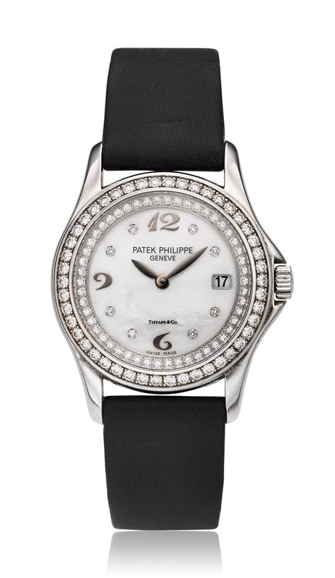 patek philippe tiffany watch mother of pearl|in Yellow Gold with Diamonds and White Mother.